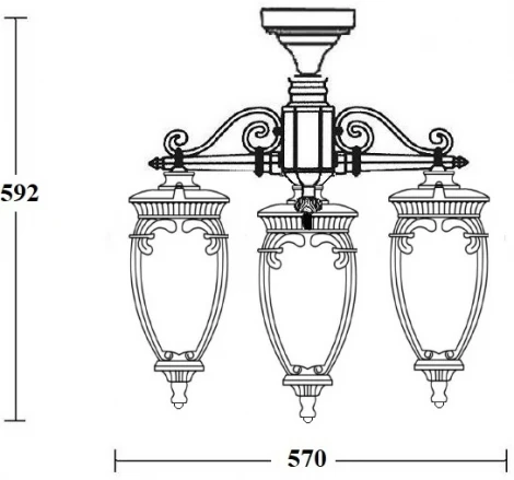 Потолочный светильник уличный Oasis Light VERONA 86270A/3 02 R