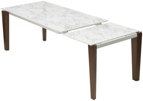 Стол ЭЗМИР (ESMIR) 160 цвет АРАБЕСКАТО (MATTE ARABESCATO SOLID CERAMIC) / ОРЕХ, ®DISAUR M-City 64389