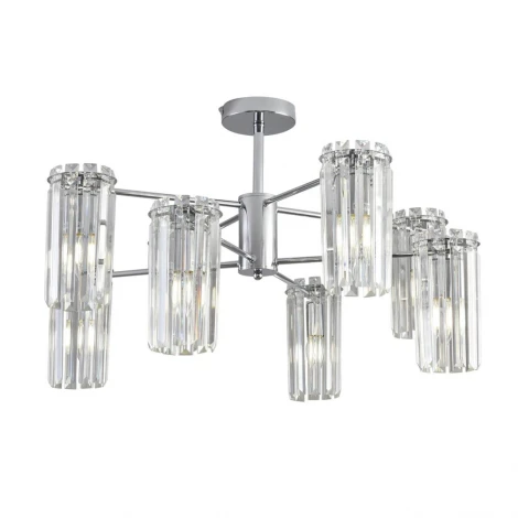 Потолочная люстра на штанге с хрустальными подвесками Lumion Favla 8348/8C хром/прозрачный, металл/хрусталь E14 8*40W 220V