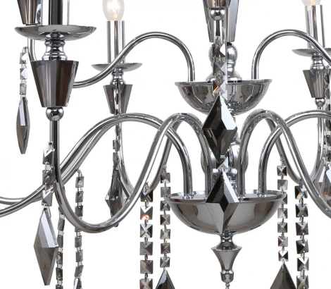 Подвесная люстра Grace 1053/09/12P (220V, хрусталь, подвески, на цепи, подсвечник, свеча)