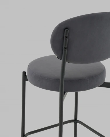 Стул Полубарный Бриф DD велюр тёмно-серый Stool Group арт.УТ000041517
