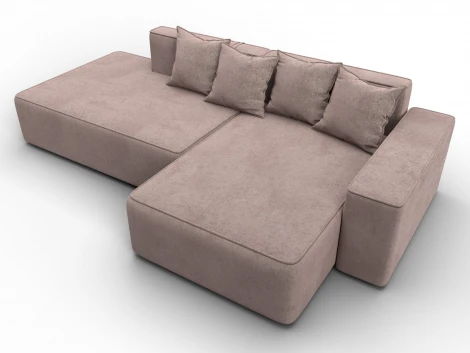 Диван угловой Лига-079 угол правый (ДСП/Пластик/Велюр/Бежевый) Лига Диванов 129821