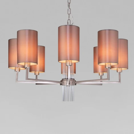 Умная подвесная люстра Eurosvet Soffio 60134/8 никель (220V, на цепи)