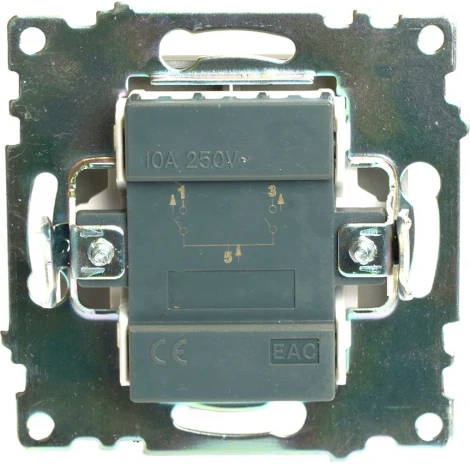 Выключатель двухклавишный (графит) Stekker Катрин 49411