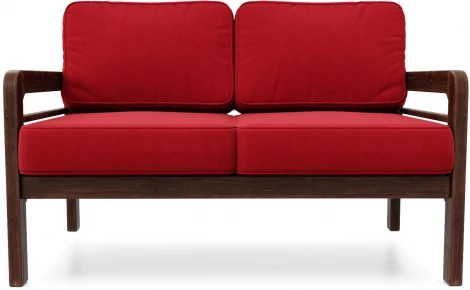 Диван Arsko прямой Бергер М орех велюр красный