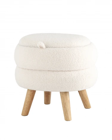 Пуф с ящиком Винни M тедди белый УТ000036431