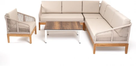 "Канны" модульная угловая лаунж-зона из роупа (веревки), цвет темно-серый 4SIS арт.УТ-00007285