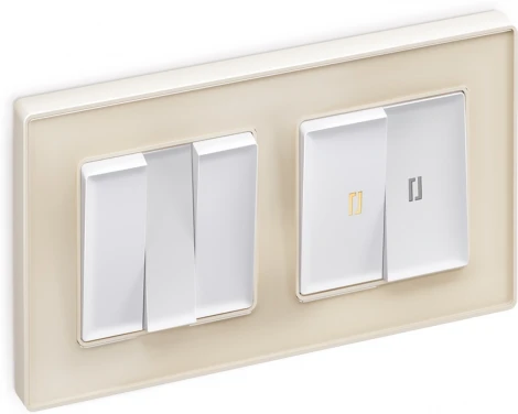 Лицевая панель Ambrella Volt ALFA (Белый матовый) для 3-кл выключателей QUANT AP1250