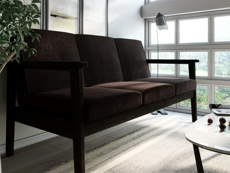 Диван Arsko прямой Лориан Б венге велюр коричневый