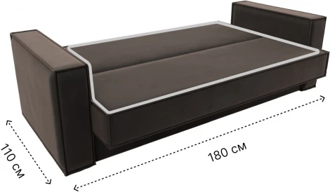 Диван-книжка Куба (Коричневый/Велюр) Лига Диванов арт.122042