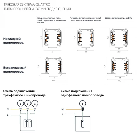 Фиксирующая скоба для встраиваемого трека 5030xx-R Lightstar Quattro 503000-R