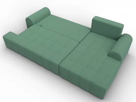 Диван угловой Лига-080 угол правый (ДСП/Пластик/Рогожка/Зеленый) Лига Диванов 134744