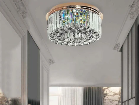 Потолочный светильник круглый Newport 8400 8400/40 PL gold (220V, хрусталь, круглые)