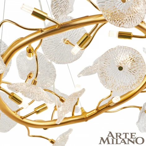 Подвесной светильник Arte Milano 900.D800.H400.G9.15 G (220V, на тросе, цветы)