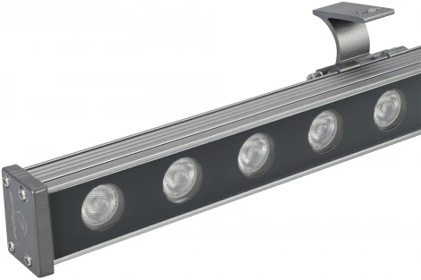 Светодиодный прожектор линейный IP65 AR-LINE-1000M-24W-24V RGB (Grey, 30 deg, DMX512) (Arlight, Закрытый) 023624