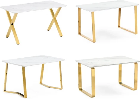 Керамический стол Селена 140 (Селена 4 140х80х77 белый мрамор / золото) Notta арт.571414