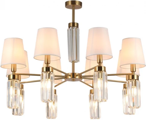 Потолочная люстра большая на штанге Omnilux Prat OML-89807-16 (220V, хрусталь)