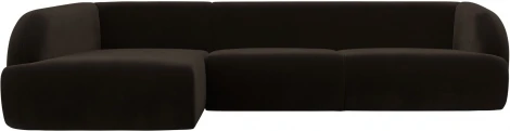 Диван угловой Лига-041 левый угол (Коричневый/Микровельвет) Лига Диванов арт.122181L