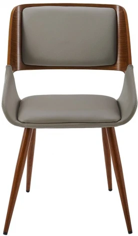 Стул ESF JY1869 серый PU#047/орех/металл/Экокожа,Шпон,Металл