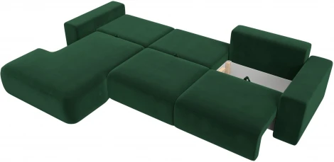 Диван угловой Лига-036 НПБ Классик Лонг левый угол (Зеленый/Велюр) Лига Диванов арт.121393L