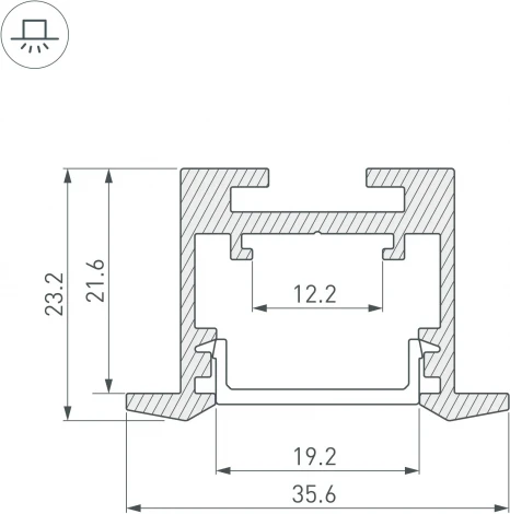 Профиль SL-LINE-3523-F-2500 WHITE (Arlight, Алюминий) 043117