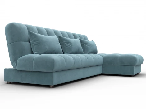 Диван угловой Лига-116 НПБ угол правый (ДСП,ЛДСП,Велюр/Бирюзовый) Лига Диванов 136952