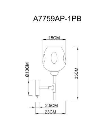 Бра Arte Lamp Zanzibar A8390AP-1AB (220V, выключатель)