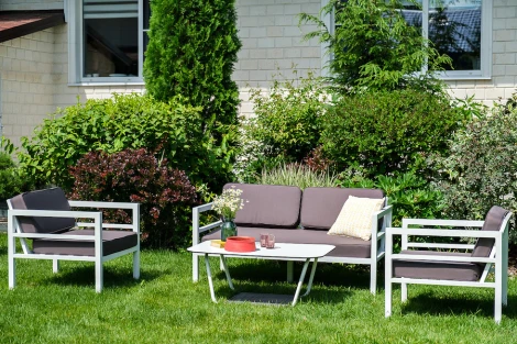 Диван двухместный, алюминиевый каркас 4SIS Эстелья EST-S2-001 white