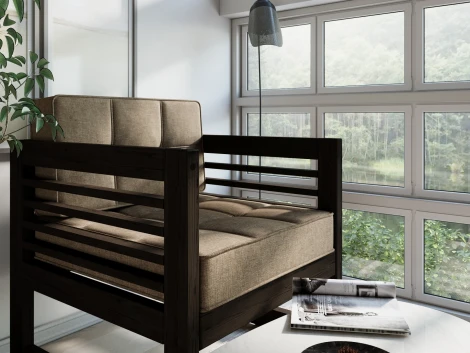 Кресло Arsko Сега венге рогожка бежевая