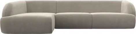 Диван угловой Лига-041 левый угол (Бежевый/Микровельвет) Лига Диванов арт.122179L