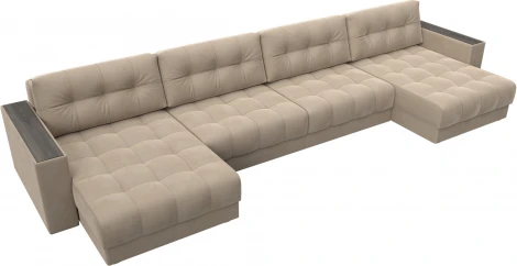 Диван П-образный с декором Лига-049 НПБ Лонг Лига Диванов (Велюр) арт.128557