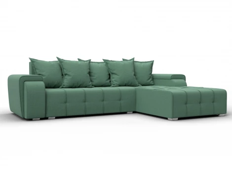 Диван угловой Лига-121 правый угол (ДСП,Брус,Рогожка/Зеленый) Лига Диванов 137344