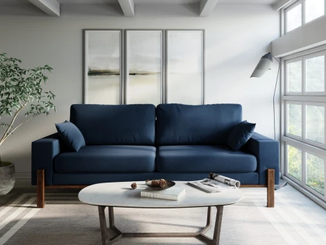 Диван Arsko прямой Хангель велюр синий