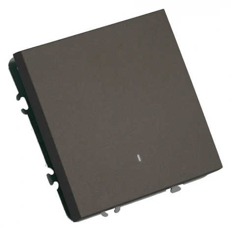 Выключатель одноклавишный с подсветкой (антрацит, soft touch) Stekker Эмили 49915