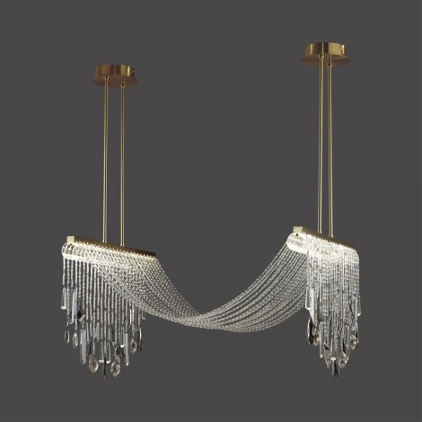 Потолочная люстра ша штанге Odeon Light Afina 5420/48L античная бронза/металл/стекло/хрусталь LED*48W 3000K (220V, подвески)