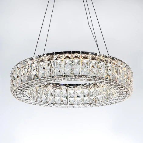 Подвесная люстра светодиодная хрустальная с пультом с регулировкой цветовой температуры Modelux MODELUX ML.331.600 CR