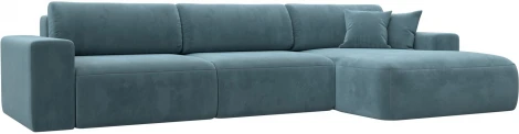 Диван угловой Лига-036 НПБ Классик Лонг правый угол (Бирюзовый/Велюр) Лига Диванов арт.121391