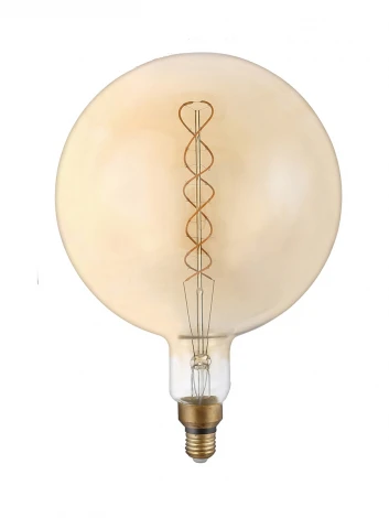 Лампочка светодиодная филаментная прозрачный/бежевый шар E27 8W Hiper Vintage HL-2202