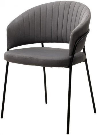 Стул JUST, цвет Velutto 32 Антрацитовый, велюр / черный каркас М-City