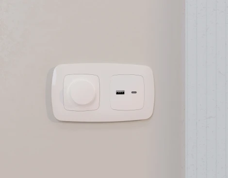 Лицевая панель Ambrella Volt OMEGA (Жемчуг) для розетки 2USB тип A+C QUANT OP2110