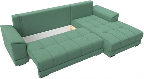 Диван угловой НордСтар правый угол (Зеленый/Рогожка) Лига Диванов арт.123501