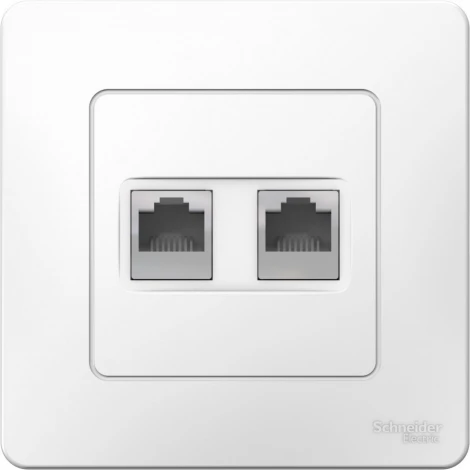 Розетка встраиваемая двойная Ethernet RJ-45 (белый) Systeme Electric Blanca BLNIS045451