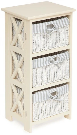 Тумба с 3 ящиками Secret De Maison CROIX 3 ( mod. PE-07 ) butter white (слоновая кость) (дерево павловния, мдф)