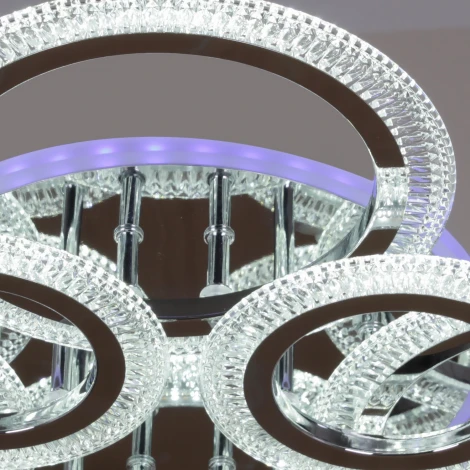 Потолочная люстра на штанге светодиодная с пультом и ночным режимом и RGB Reluce 09837-0.3-4+4A CR (RGB, Умный дом)