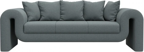 Диван прямой Волна (Серый/Рогожка) Лига Диванов арт.124036