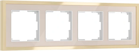 Рамка на 4 поста Baguette (айвори/латунь) Werkel W0042851 (a062783)
