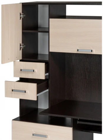 Стол компьютерный Woodville Джаз-17 правый венге / дуб молочный 318947