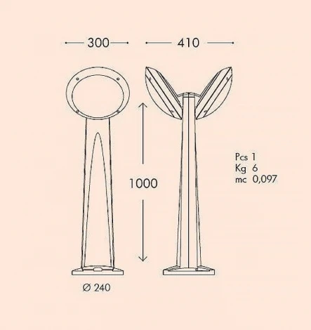 Наземный фонарь Fumagalli Lucia 1R3.613.X20.LYE27 (220V, круглые, IP66)