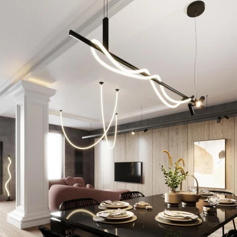 Потолочный/подвесной встраиваемый светильник с гибким неоном LED 40W 1580Лм 4000K CORDA 4391/40CL Odeon Light (220V)