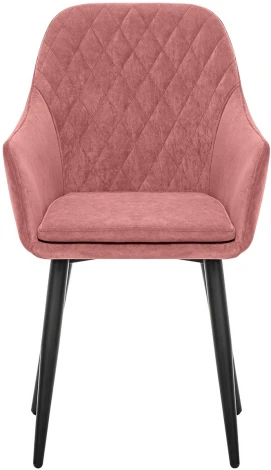 Стул с подлокотниками Слим, каркас Черный, велюр Персиковый Leset